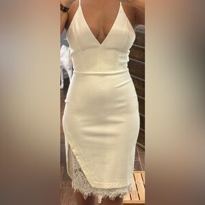 Vici Cream Pencil Skirt